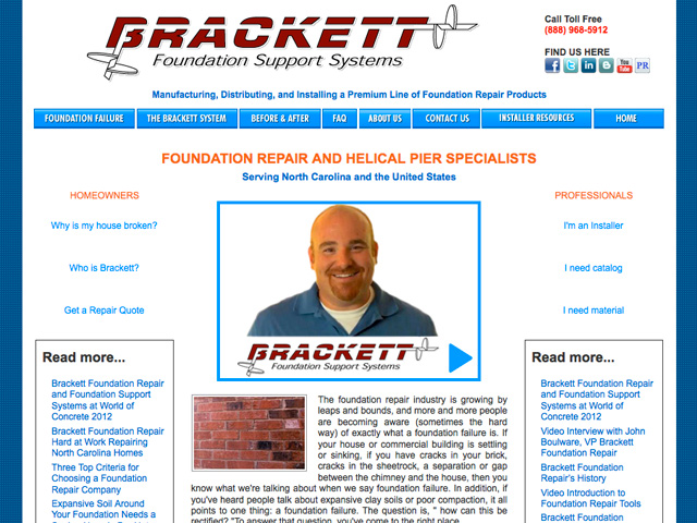 Brackett Foundation Website Before